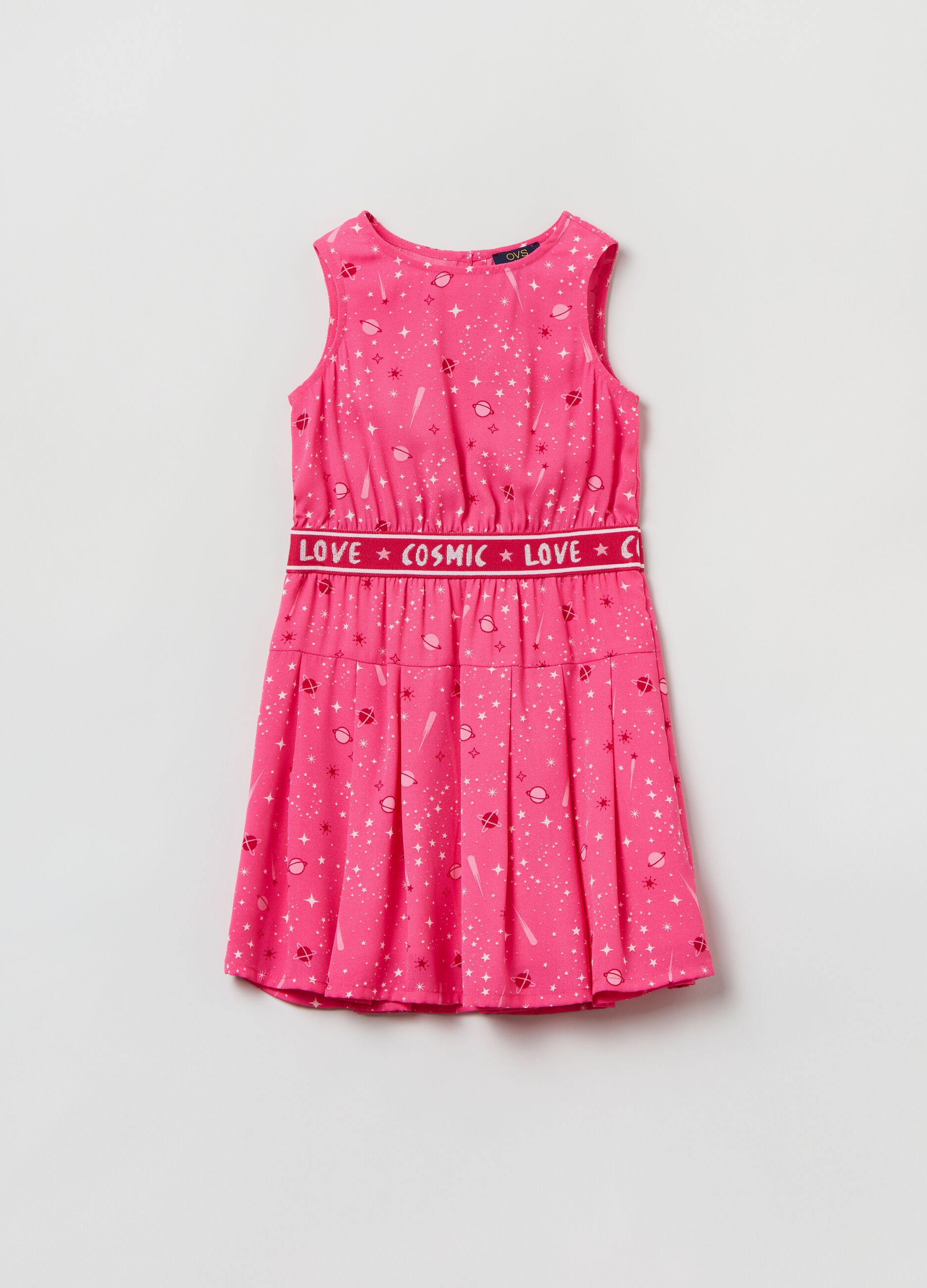 Vestito smanicato con stampa universo_0