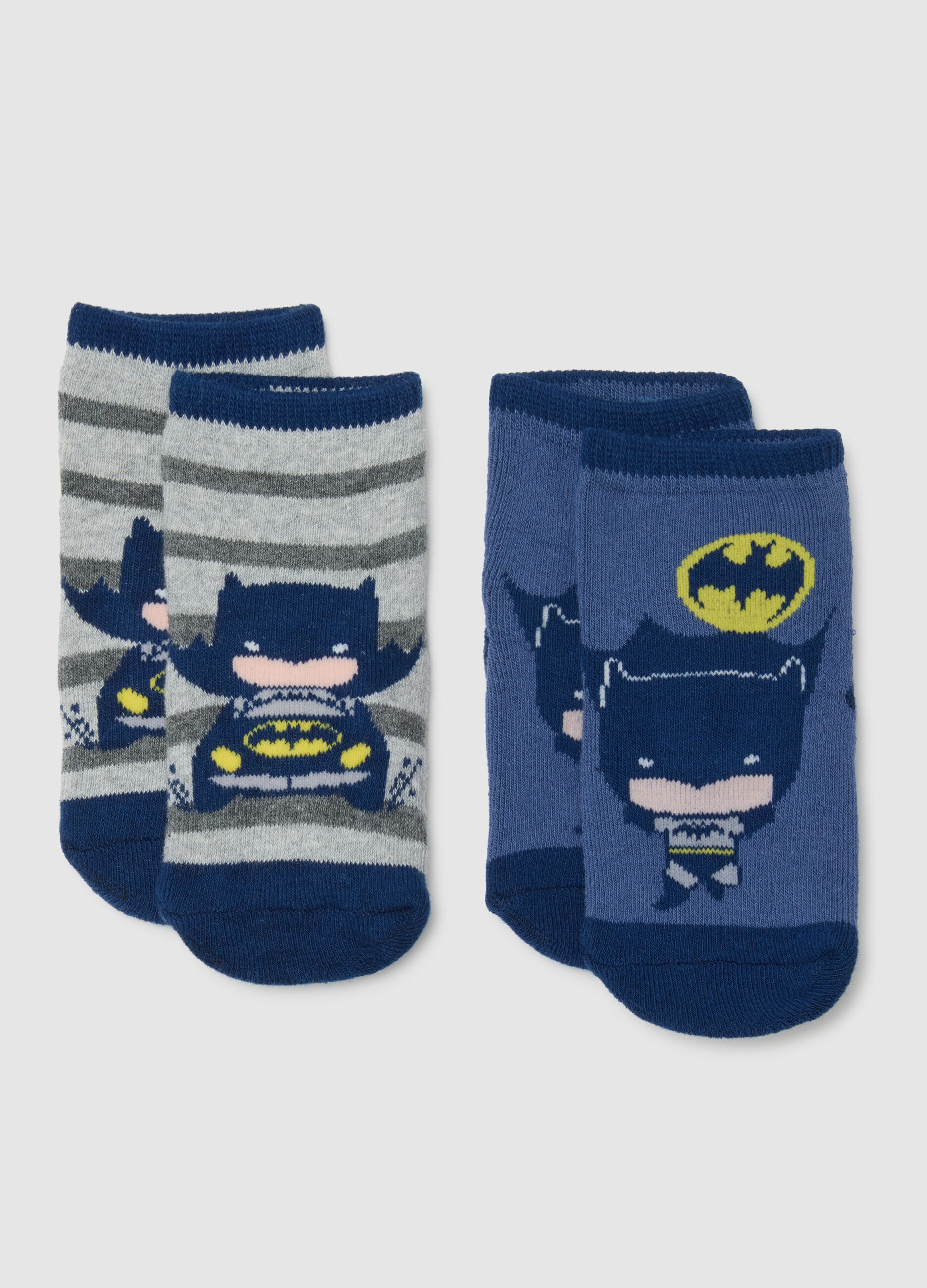 Multicolour infant non-slip cotton blend socks bipack