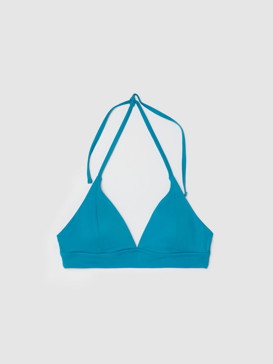 Light blue bikini top with halter neck_4