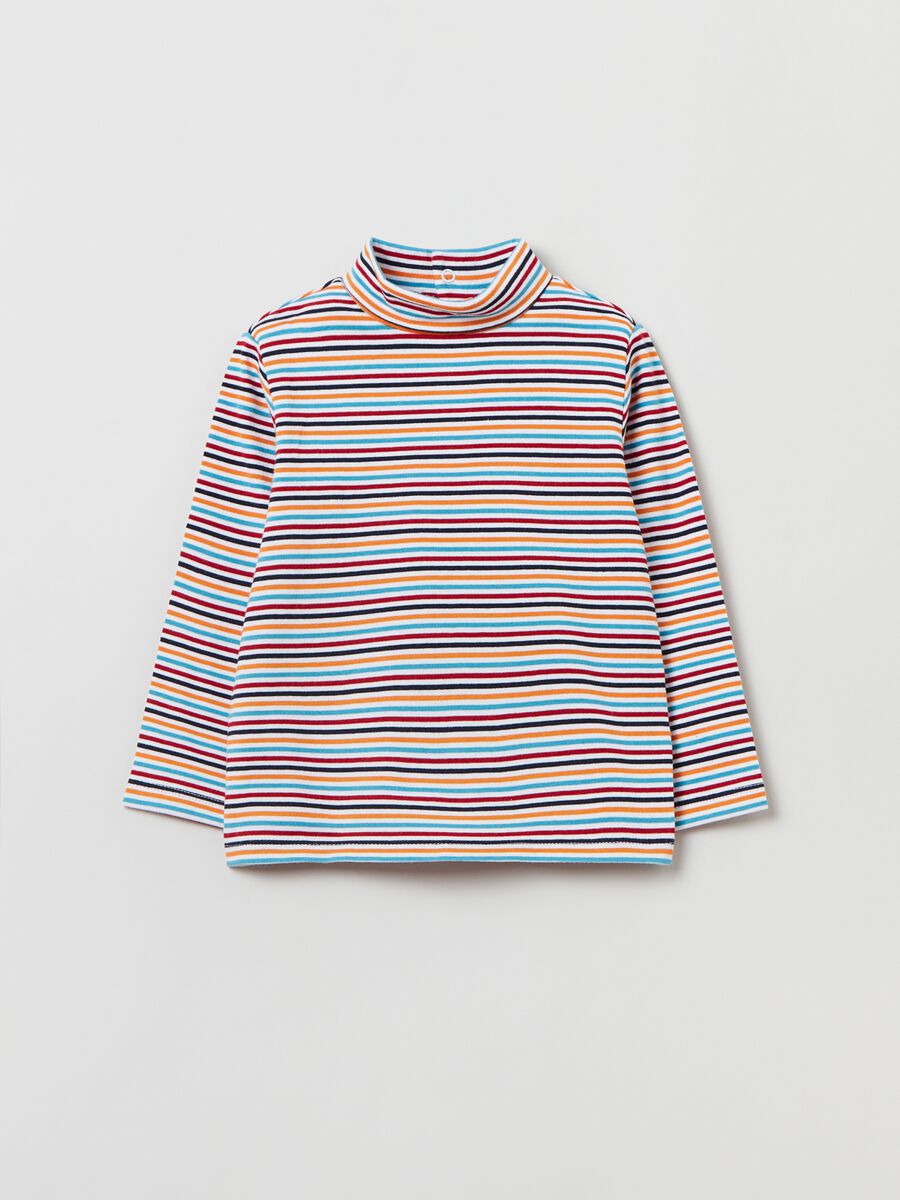 T-shirt maniche lunghe con collo alto_0