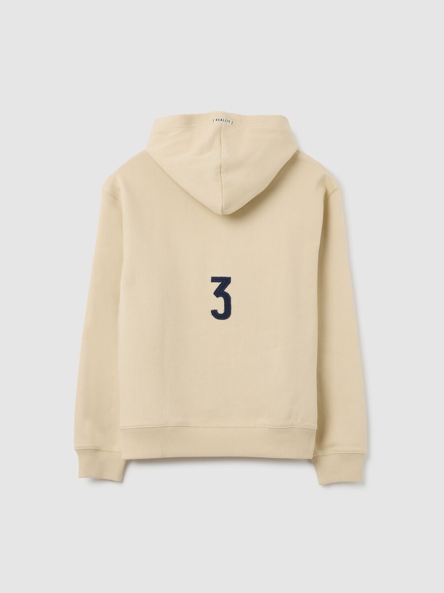 Boy's beige cotton sweatshirt with regular fit_1