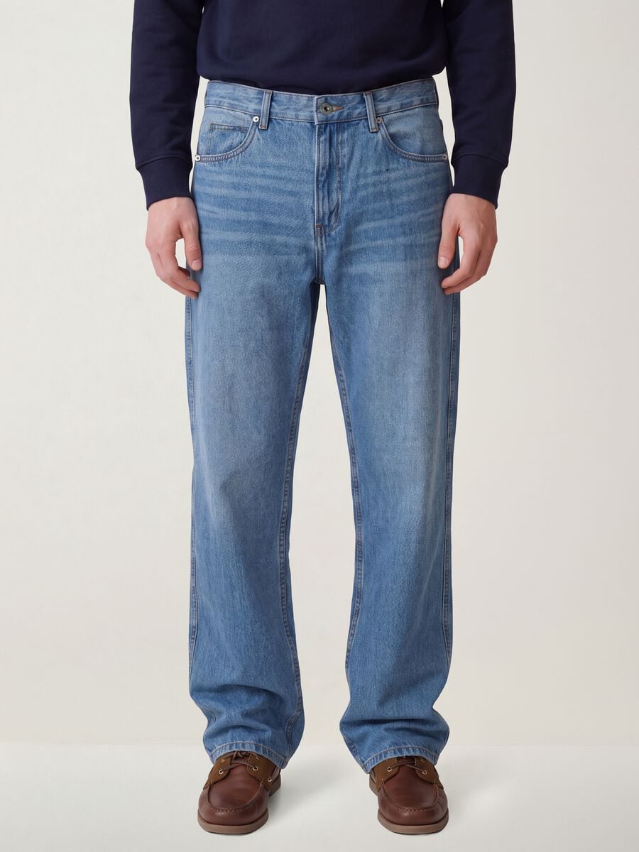 Pure cotton denim jeans, relaxed fit_1