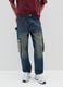 Baggy denim jeans in pure blue cotton with cargo pockets_1