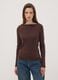 Brown pure cotton crew-neck T-shirt_0