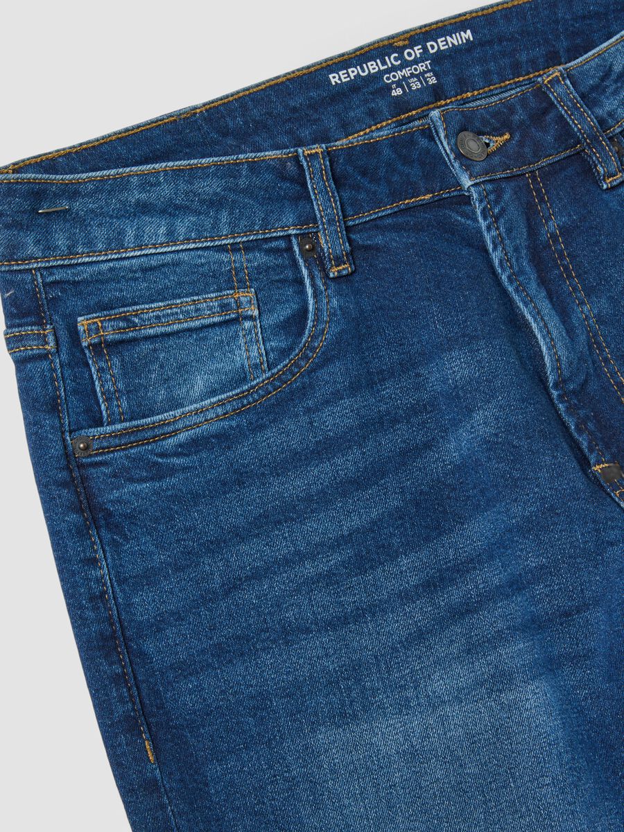 Blue comfort-fit stretch cotton jeans_2
