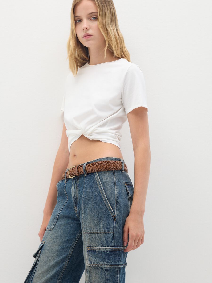 T-shirt in puro cotone bianca regular fit_0