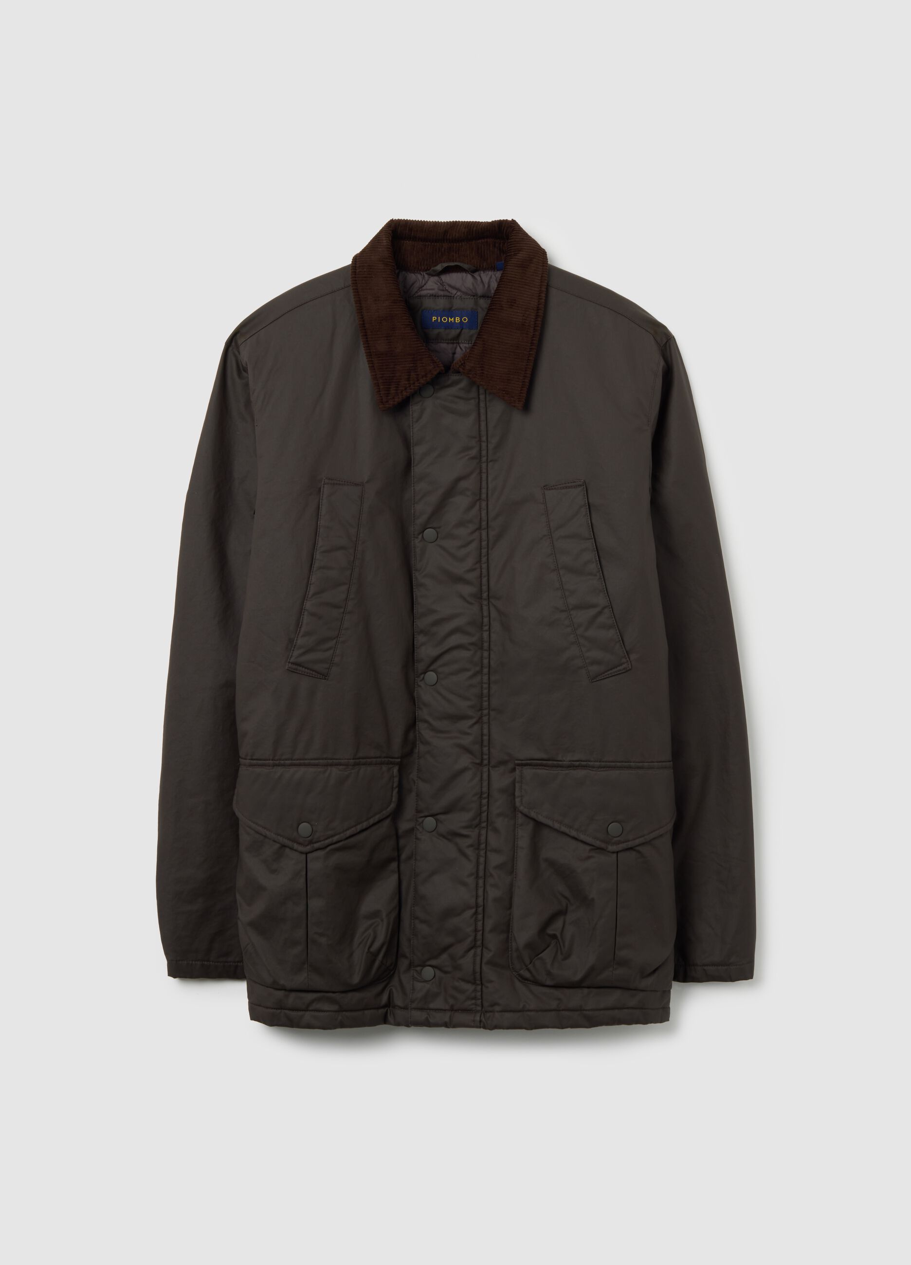 Blue Padded Jacket with Snap Buttons