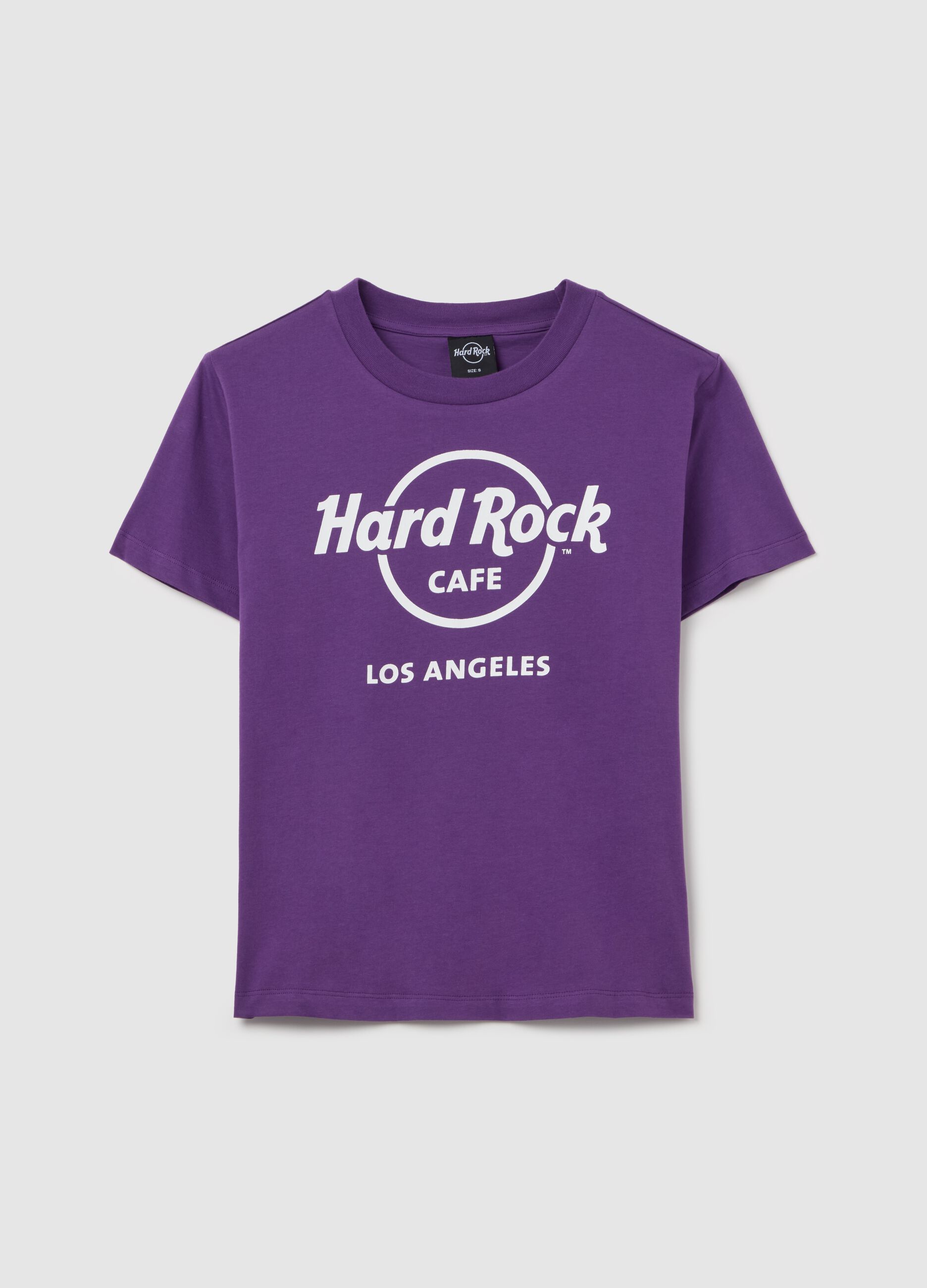 T-shirt viola stampa Hard Rock Café Los Angeles