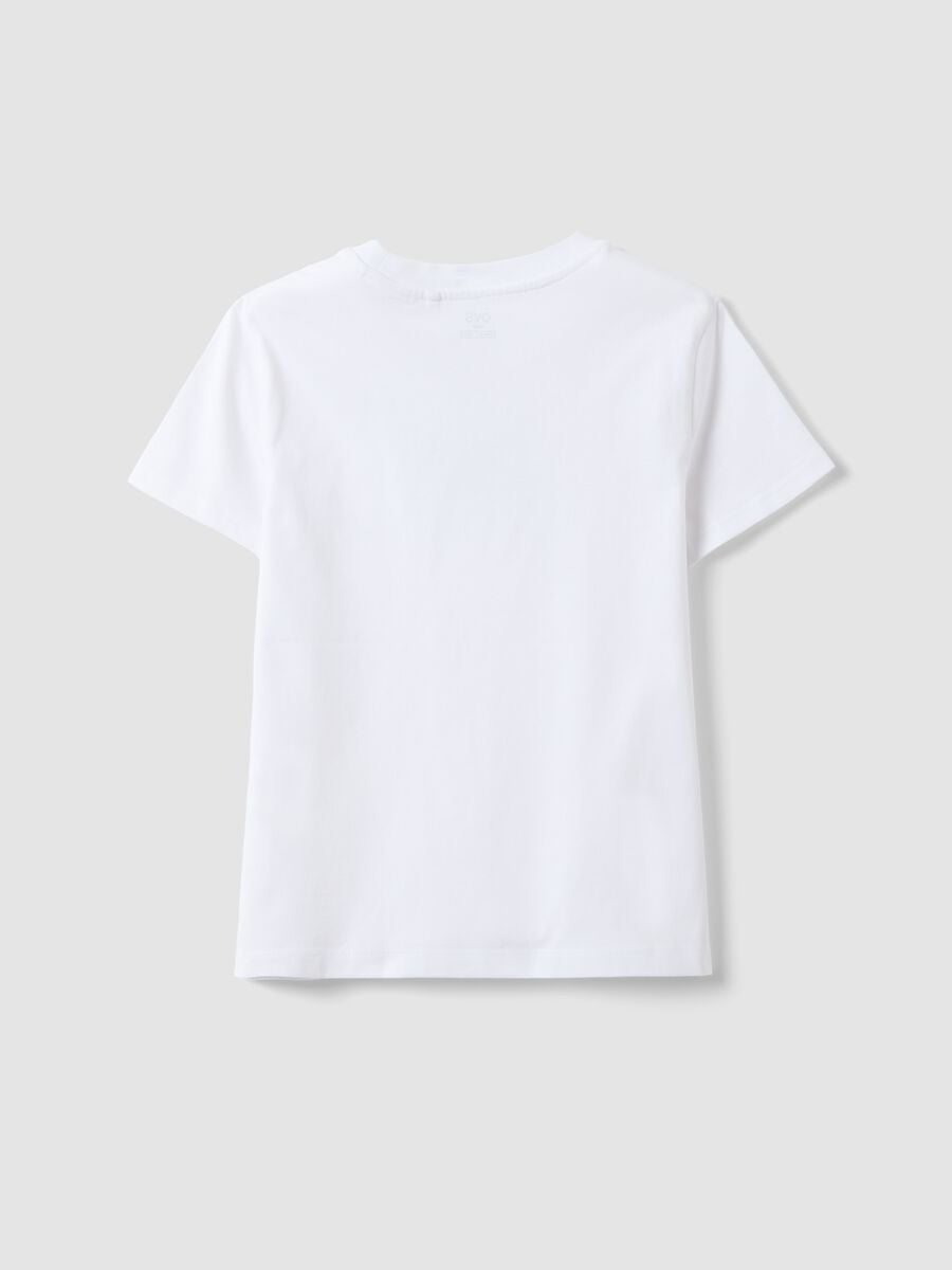 Girls' regular fit white pure cotton T-shirt with phrase_4