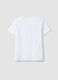 T-shirt in puro cotone bianca da ragazza regular fit con frase_4