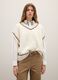 White cotton-blend oversized fit gilet with V-neck_2