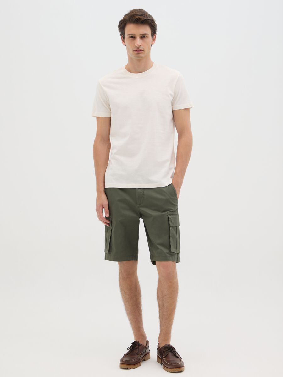 Men's Green Stretch Cotton Regular Fit Shorts_0