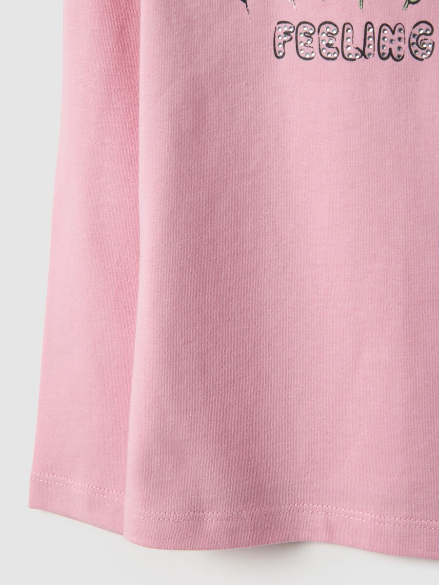 Girls' pink pure cotton regular fit shirt with print_3