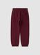 Pantaloni jogger rossi in puro cotone con stampa_1