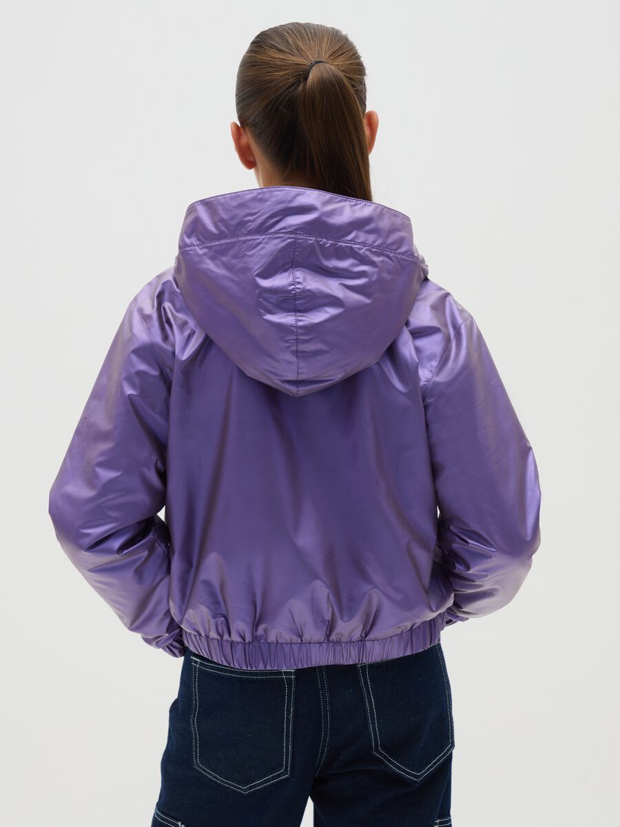 Giacca da ragazza in viola regular fit con cappuccio_1