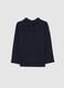 Girls' blue pure cotton top with gathered collar in regular fit_1