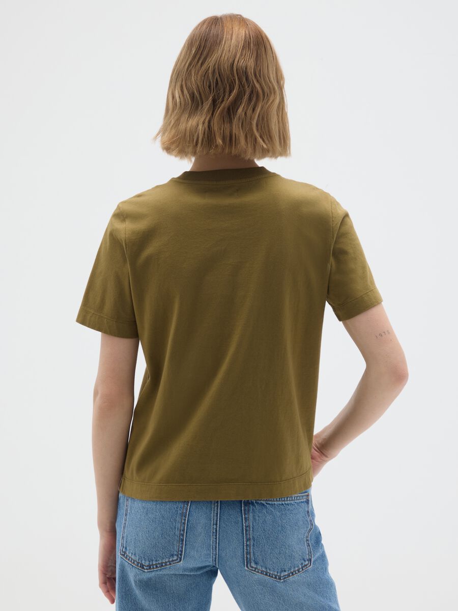 Women's green T-shirt in pure Italian cotton regular fit_2