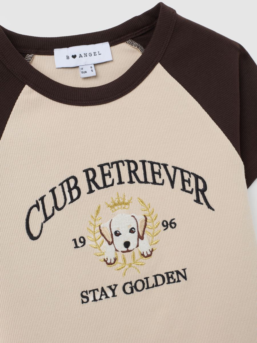 T-shirt in cotone elasticizzato multicolor fitted_5