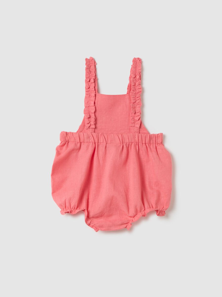 Pink Overalls with Floral Embroidery Fagottino_1