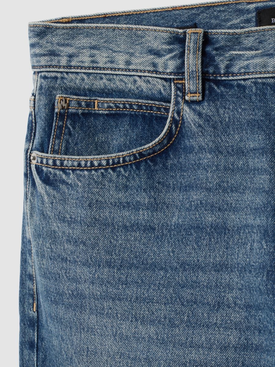 Blue denim jeans in pure cotton, loose fit_5