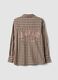 Brown checked pure cotton flannel shirt_2