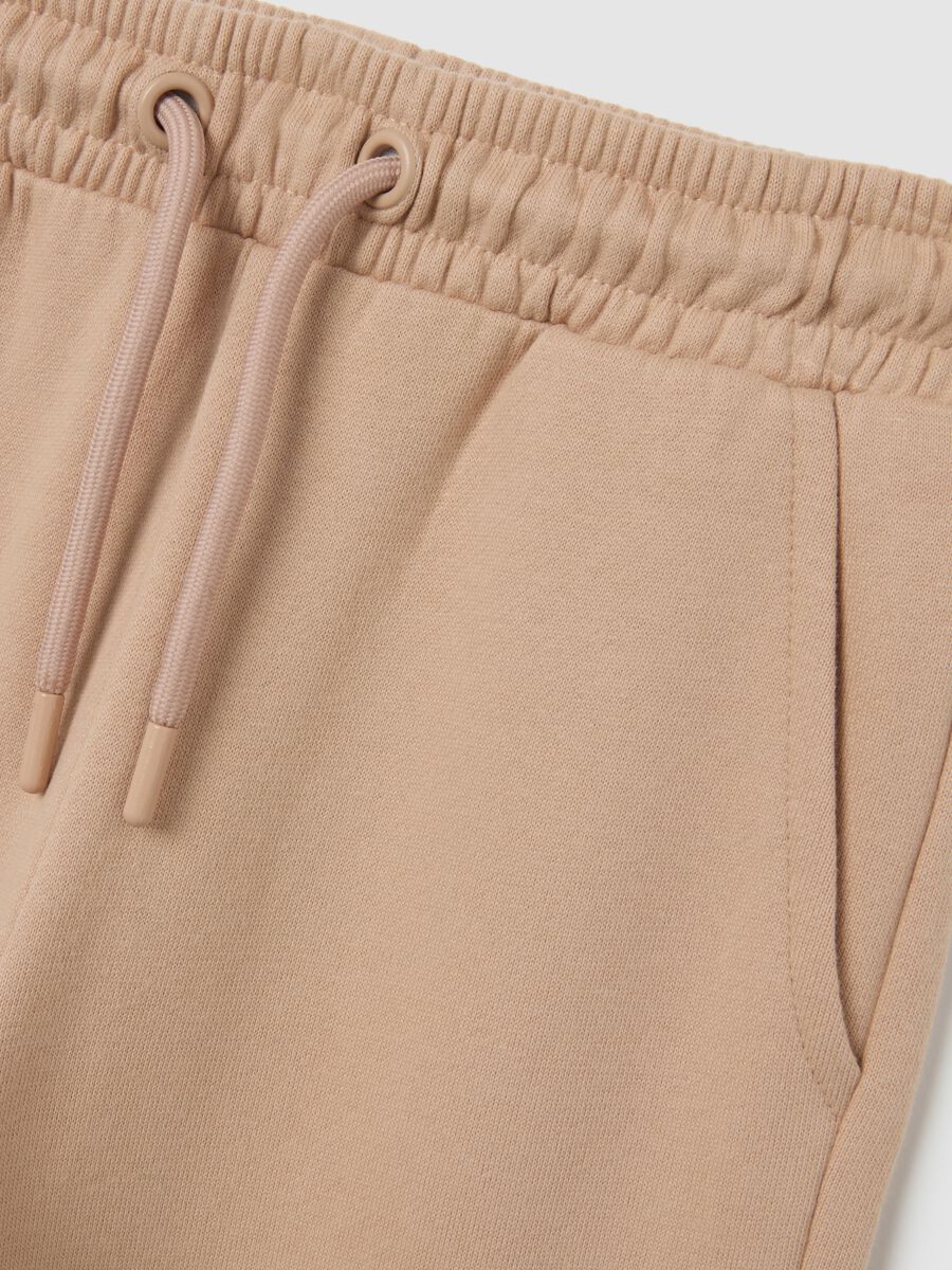 Girls' beige jogger trousers in pure cotton regular fit_2