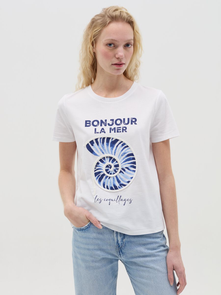 T-shirt with shell print_0