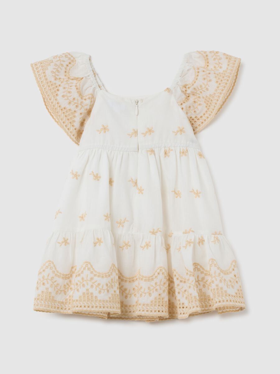 Multicolour pure cotton regular fit girl's dress_1