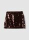 Brown sequin skirt with elasticated waistband_0