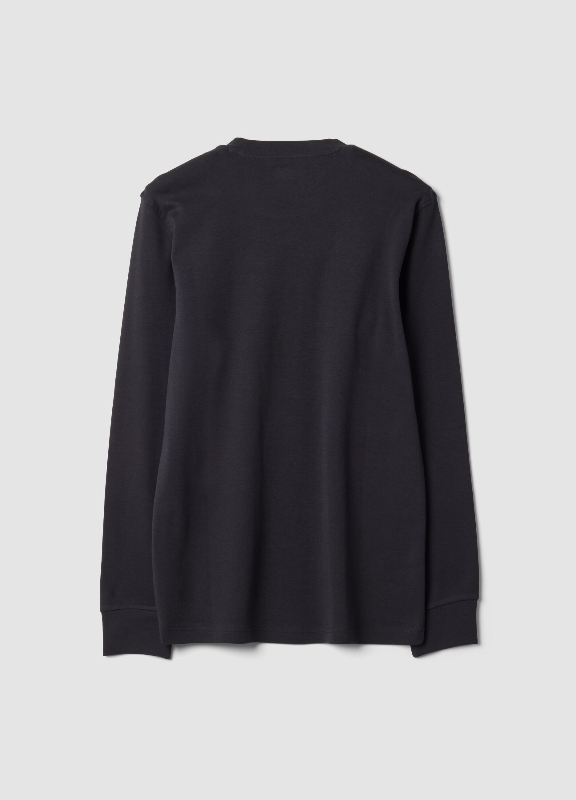 T-shirt grigia in puro cotone girocollo regular fit