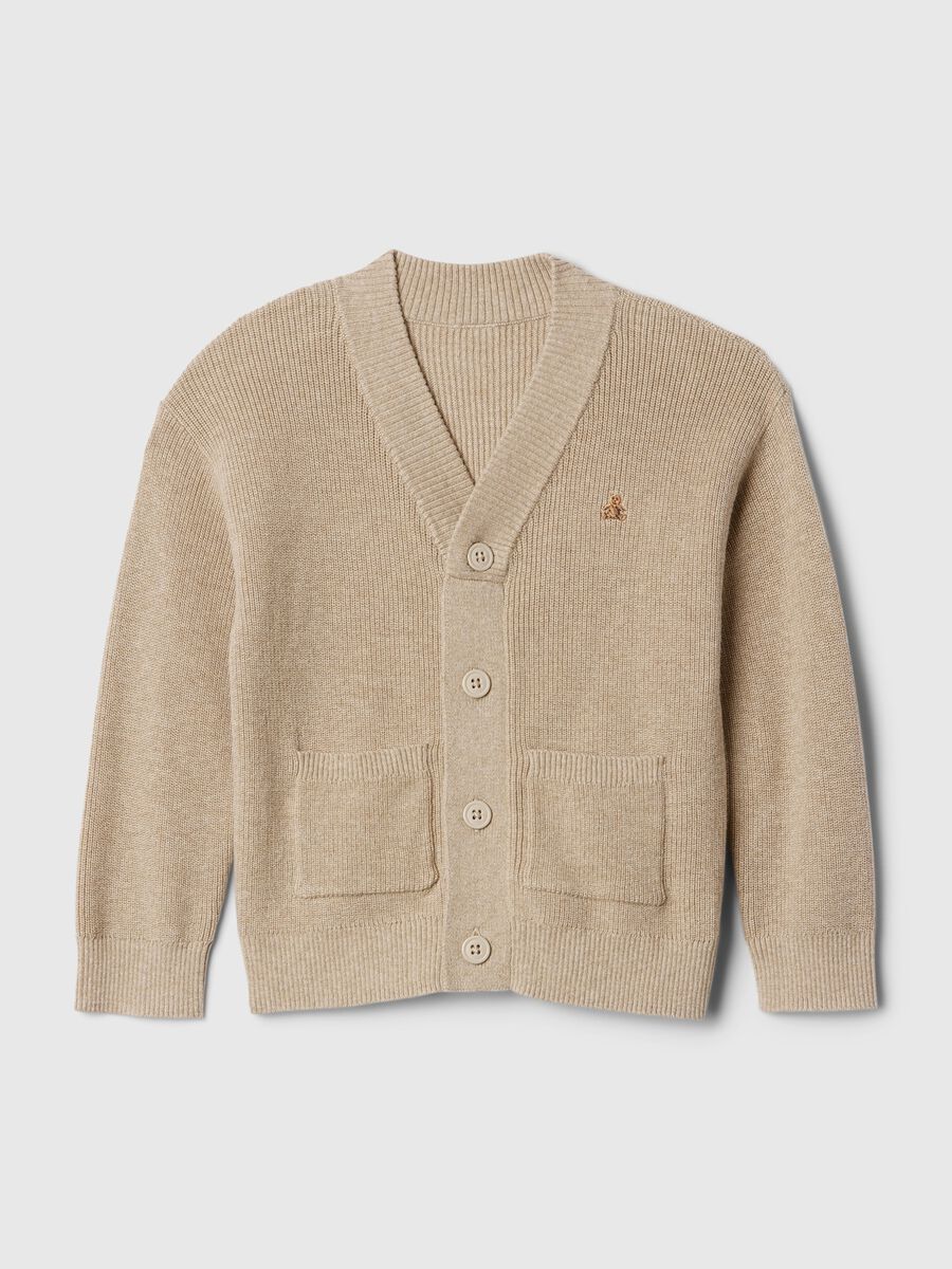 Cotton V neck cardigan_0