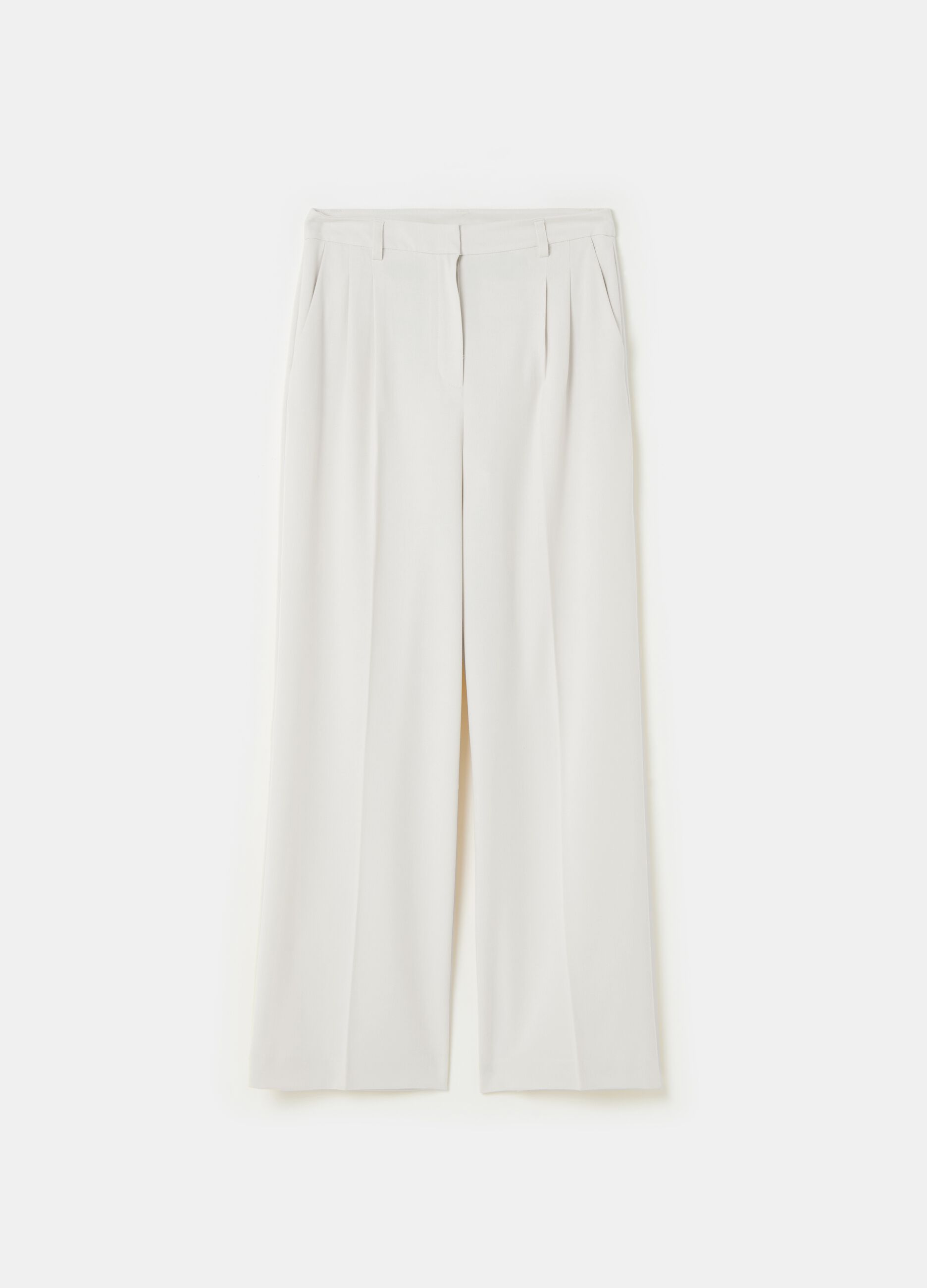 Pantaloni eleganti a gamba ampia in viscosa PIOMBO