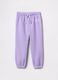 Purple joggers with drawstring and logo print_0
