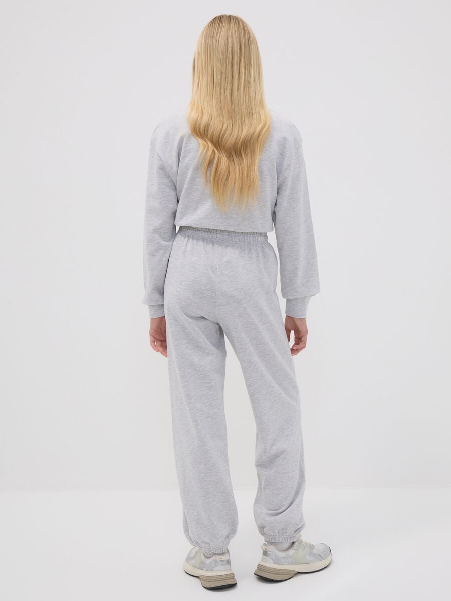 Pantaloni jogger grigi in misto cotone organico e viscosa per ragazza_2