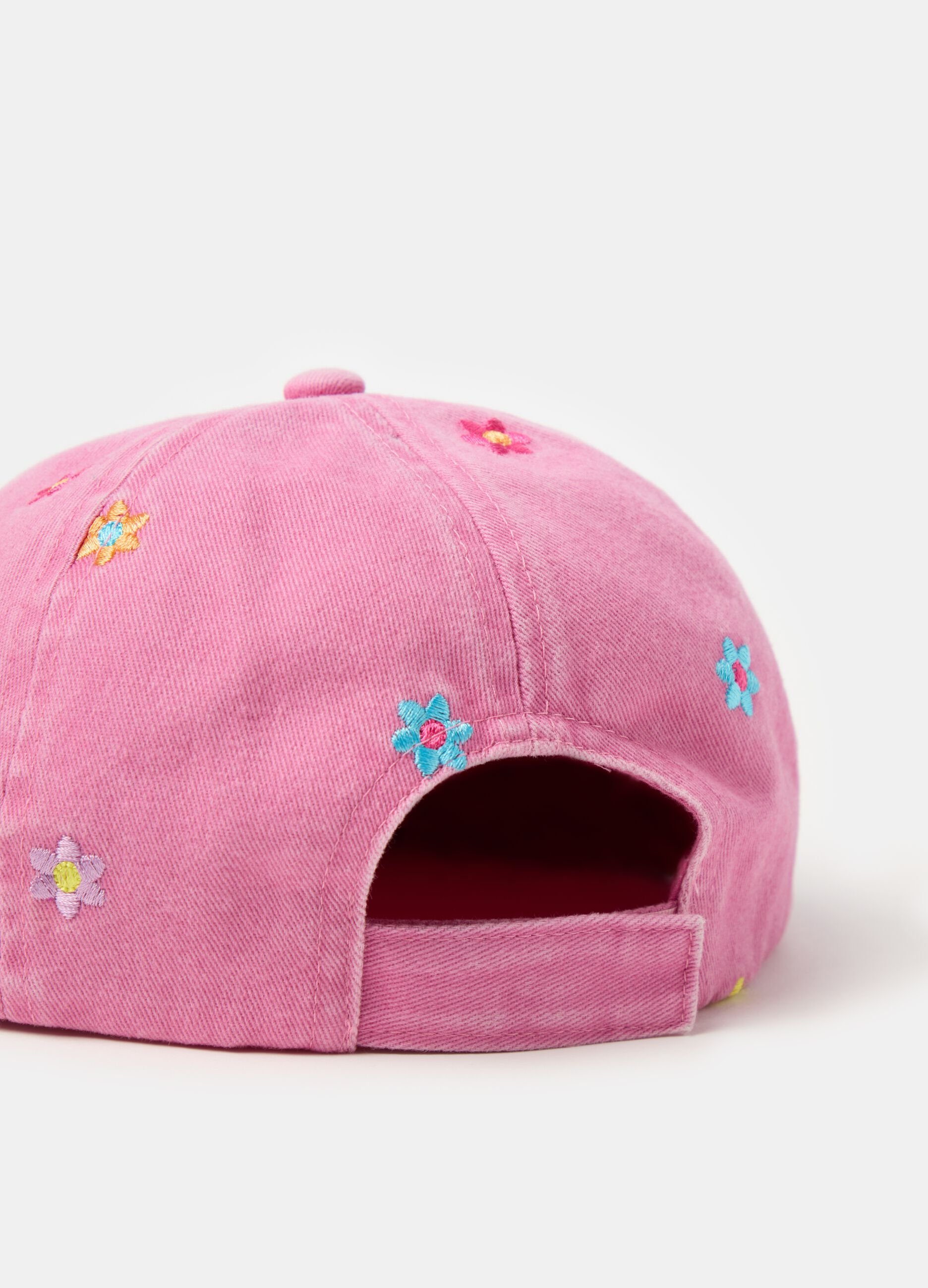 Berretto da baseball in denim con ricamo