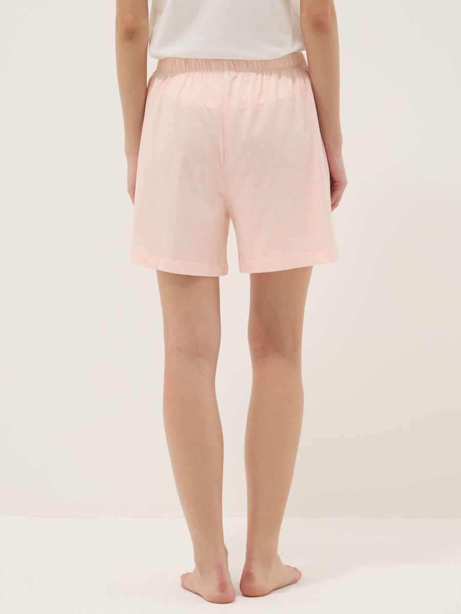 Pink polka dot pure cotton pyjama shorts regular fit_2