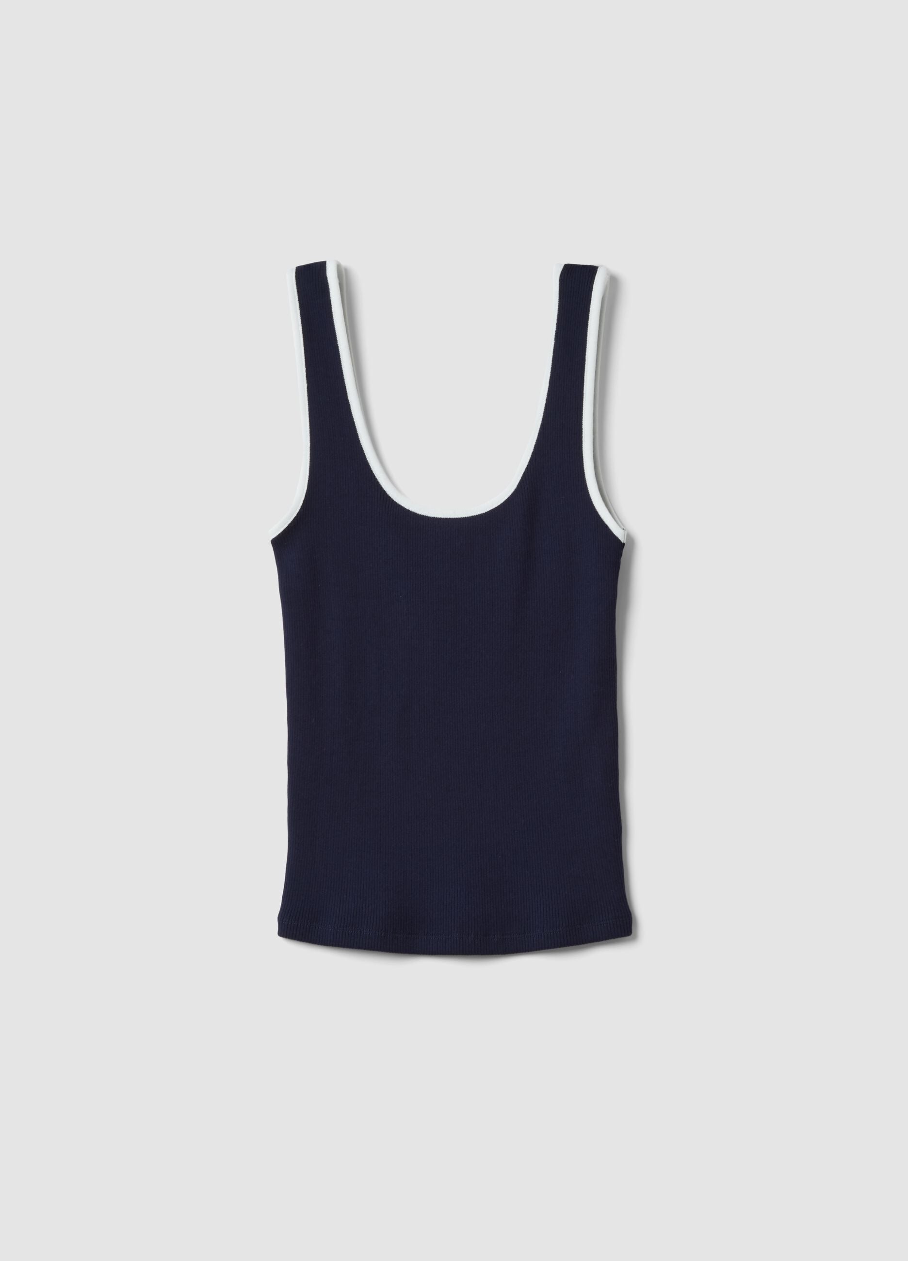 Blue pure cotton tank top