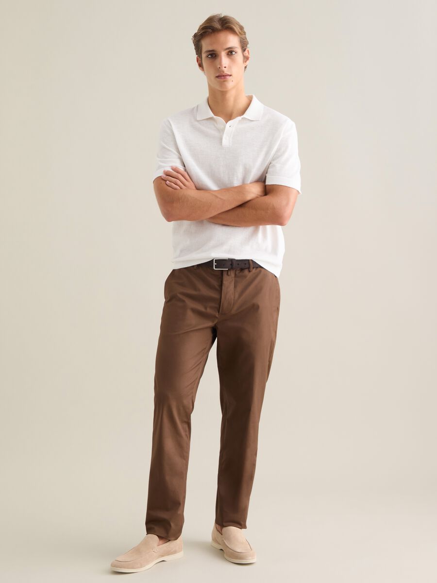 White Short Sleeve Cotton Polo_2
