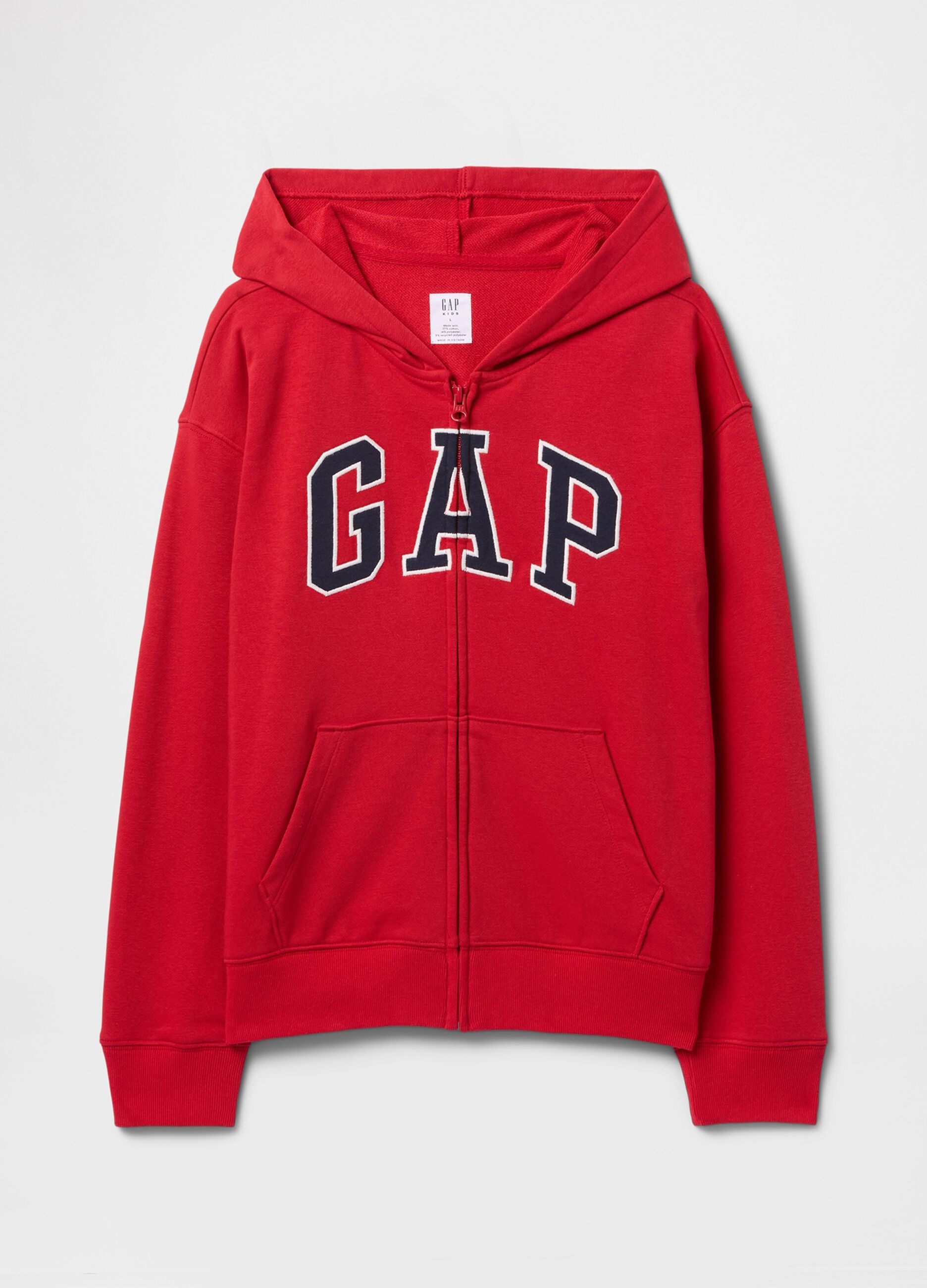 Felpa rossa con cappuccio e logo GAP