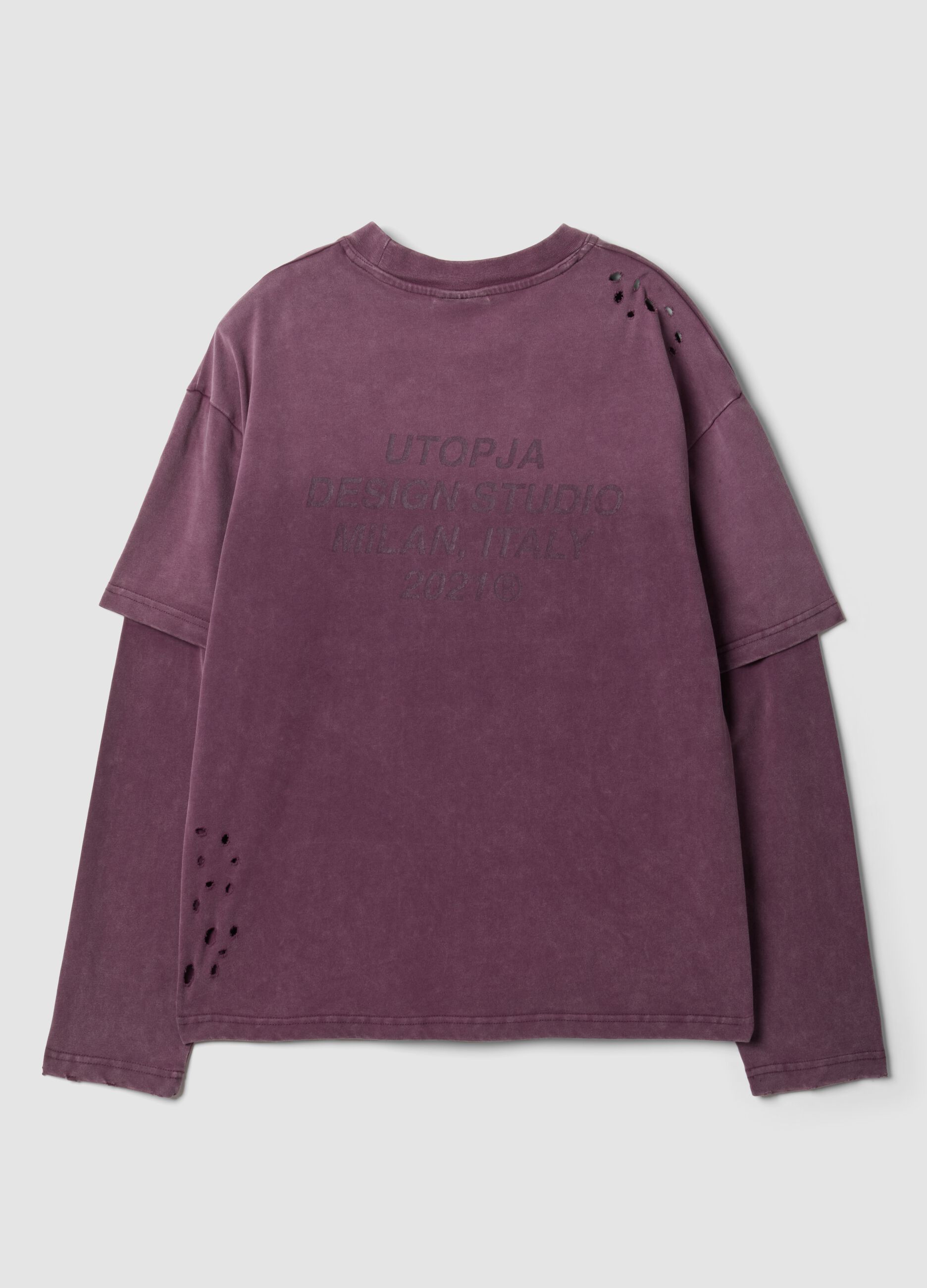 Double Longsleeve Sunfaded Wine