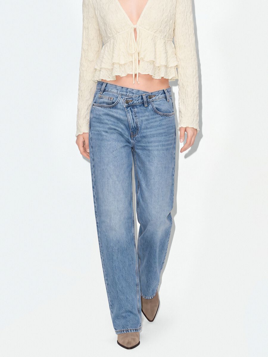 Light blue pure cotton denim jeans, skater fit_1