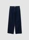 Blue denim wide-leg jeans in pure cotton_4