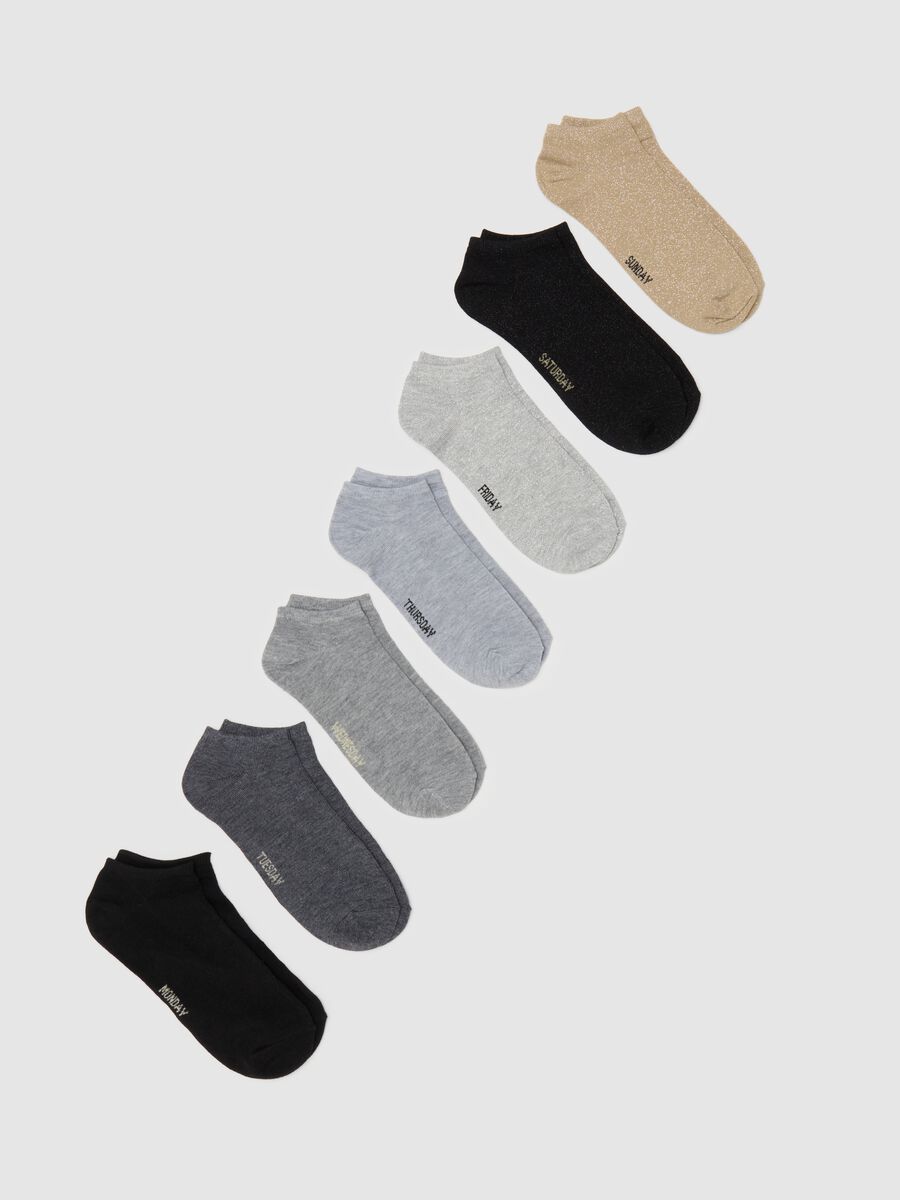 Seven-pair pack sneaker liners with lurex_0