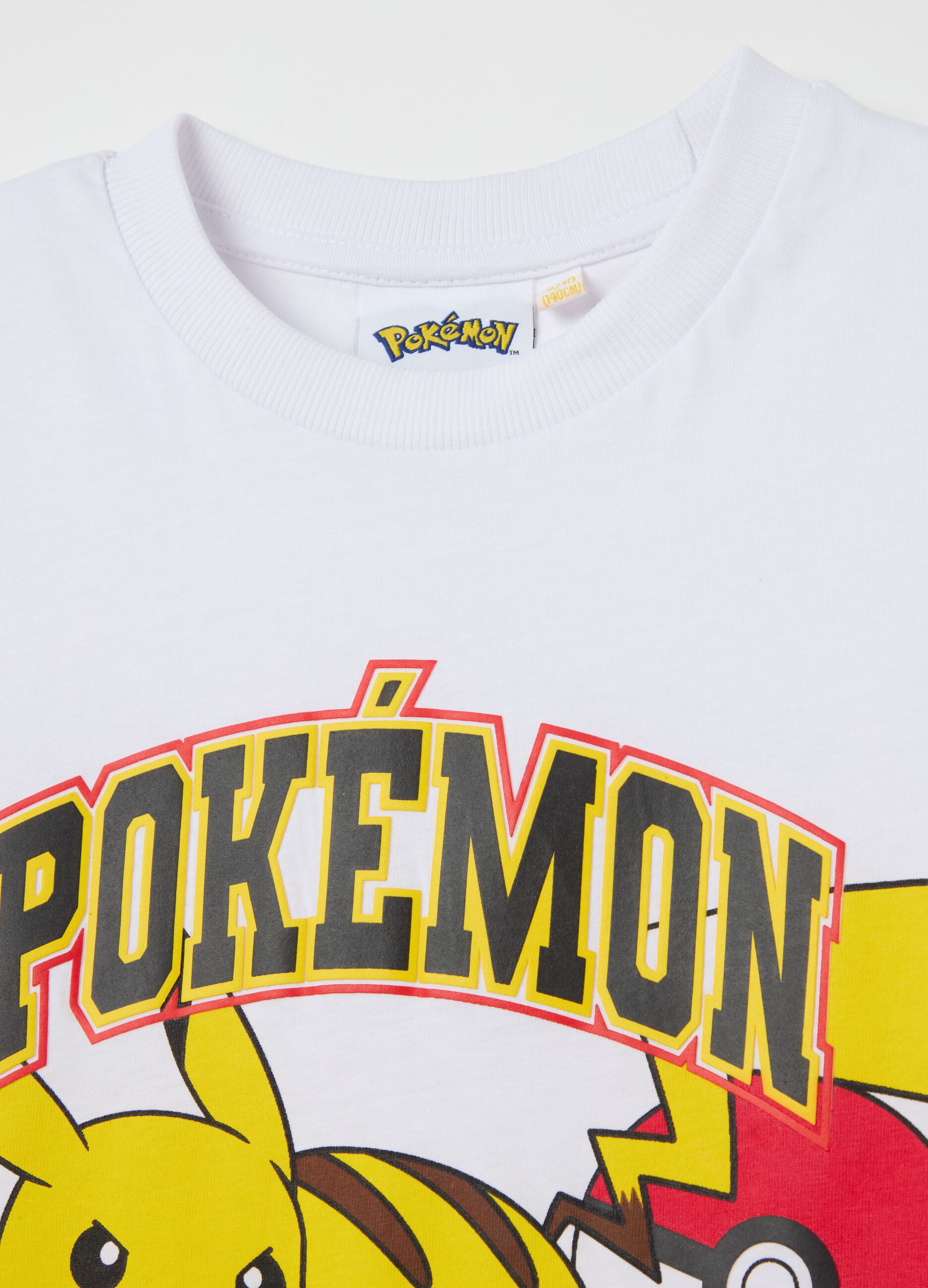 Cotton T-shirt with Pikachu print