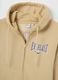 Beige cotton-blend hoodie with zip_5