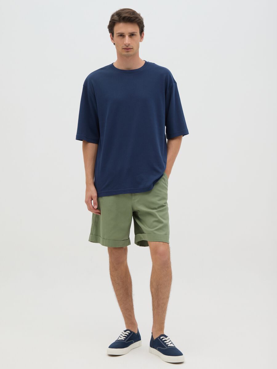 Men's Regular Fit Green Pure Cotton Shorts_0