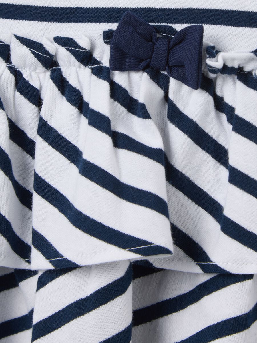 White and blue dress in striped organic cotton_2