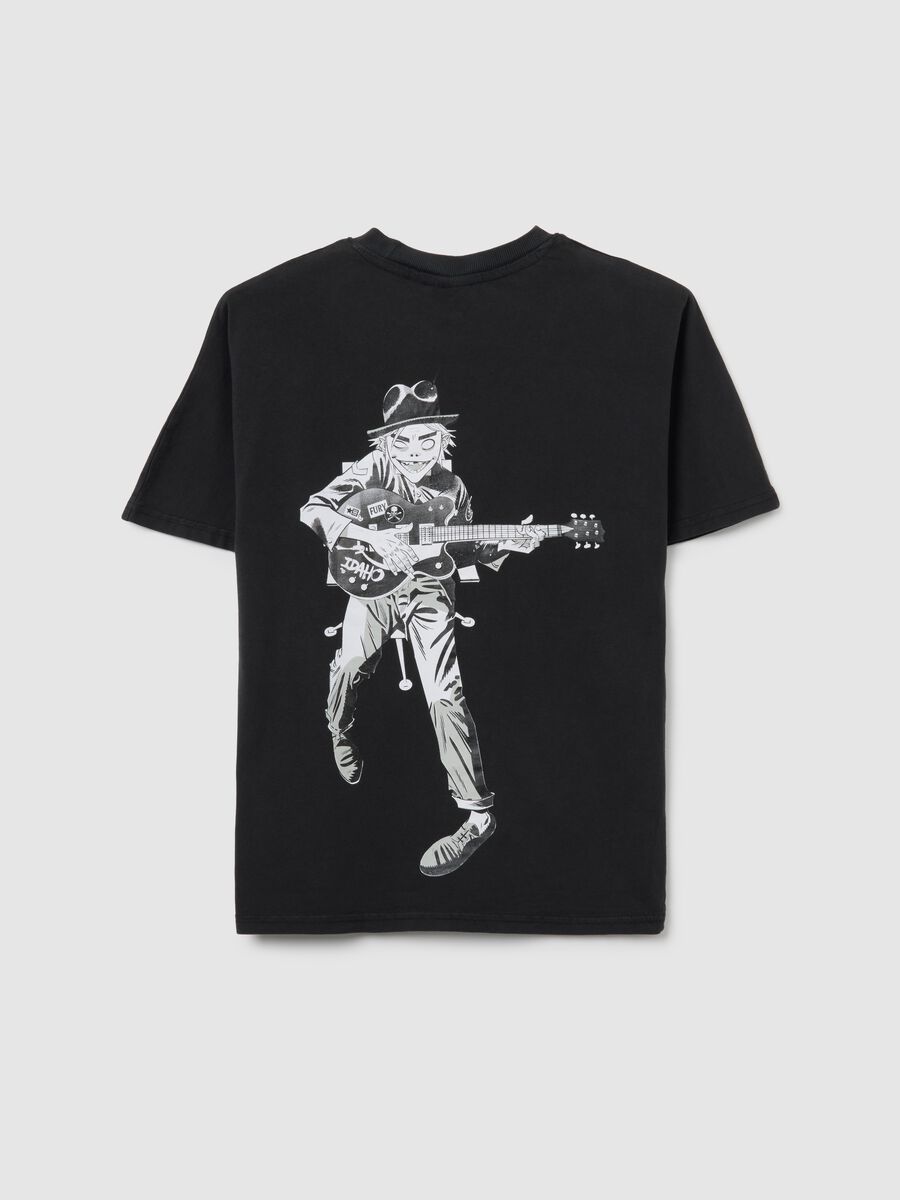 T-shirt da ragazzo in puro cotone nero vestibilità over_1