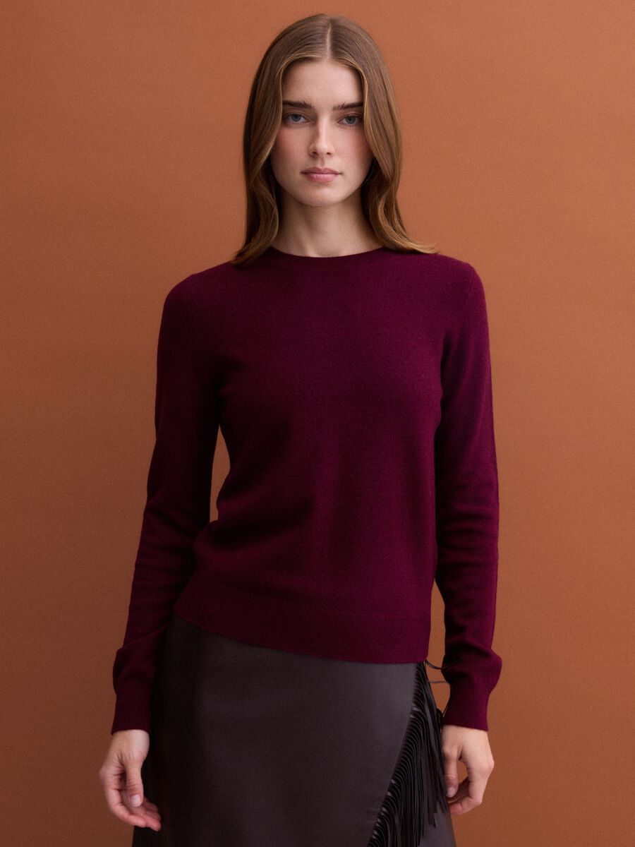 Red pure wool crew-neck jumper_0