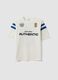 White relaxed-fit pure cotton crew-neck T-shirt with slogan for boys_0